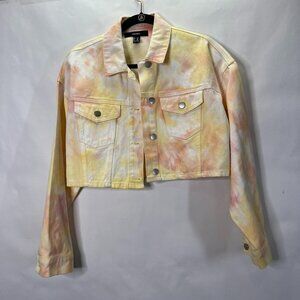 Tie Dye Cropped Malibu Barbie Denim Jacket